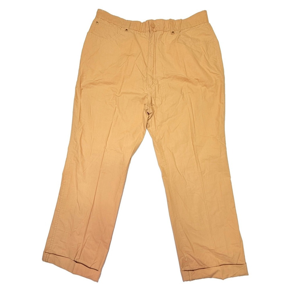 Vintage Sergio Valente Men's Tan Elastic Waist Pants Size 34 USA Made 70s 80s